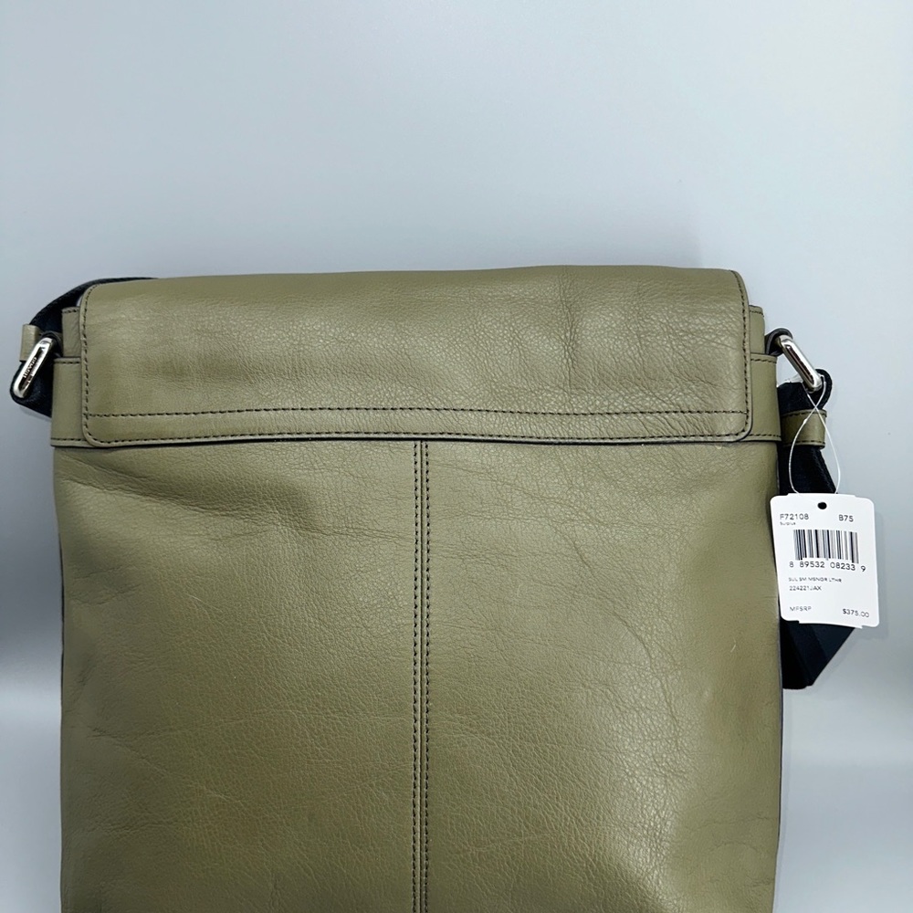 NWT $375 Coach Sullivan Small Messenger Sport Calf Leather olive green - Picture 5 of 14